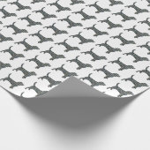 Beagle Dog Yellow & Black Grid Line White Cadeaupapier (Hoek)