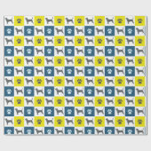 Beagle Dog Yellow & Black Grid Line Wrapping Paper Cadeaupapier (Vlak)