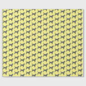 Beagle Dog Yellow & Black Grid Line Yellow Cadeaupapier (Vlak)