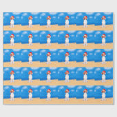 Beagle Dog Zittend Op Strand Kerst Pet Cadeaupapier (Vlak)