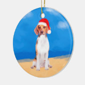 Beagle Dog Zittend Op Strand Kerst Pet Keramisch Ornament (Links)