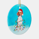 Beagle Dog Zittend Op Strand Kerst Pet Lichten Keramisch Ornament (Rechts)