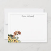 Beagle Dog Zonnebloem Eucalyptus gepersonaliseerd Notitiekaartje (Voorkant)