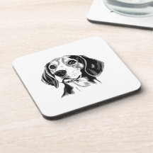 Beagle Dog Zwart-wit Omtrek Silhouet