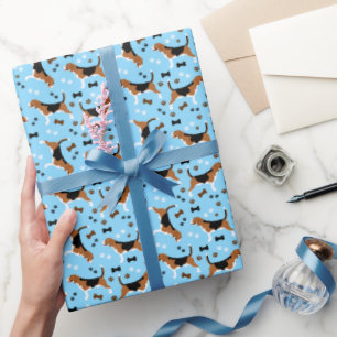 Beagle Dogs Beagles Blue Cadeaupapier