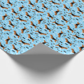 Beagle Dogs Beagles Blue Cadeaupapier (Hoek)