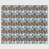 Beagle Dogs Christmas Snow Holiday Cadeaupapier (Vlak)