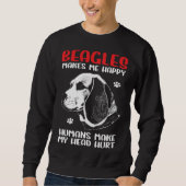 Beagle Dogs Makes Me Happy Beagle Trui (Voorkant)
