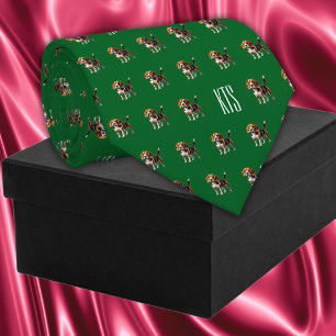 Beagle Dogs Patroon Monogrammed Dierenarts Stropdas