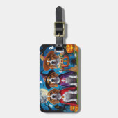 Beagle Dogs Pumpkin Halloween Grappig Bagagelabel (Voorkant verticaal)