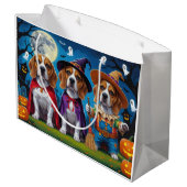 Beagle Dogs Pumpkin Halloween Grappig Groot Cadeauzakje (Achterkant Gekanteld)