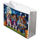 Beagle Dogs Pumpkin Halloween Grappig Groot Cadeauzakje (Voorkant Gekanteld)