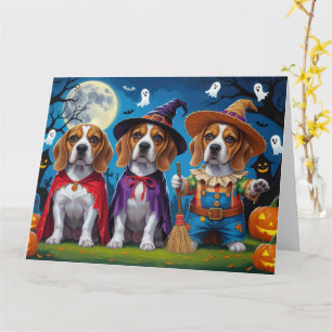 Beagle Dogs Pumpkin Halloween Grappig Kaart