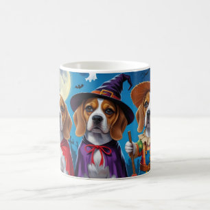 Beagle Dogs Pumpkin Halloween Grappig Koffiemok