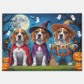 Beagle Dogs Pumpkin Halloween Grappig Magneet (Voorkant)