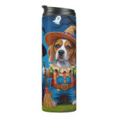 Beagle Dogs Pumpkin Halloween Grappig Thermosbeker (Geroteerd rechts)