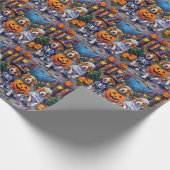 Beagle Dogs Trick-or-Treating in Halloween kostuum Cadeaupapier (Hoek)