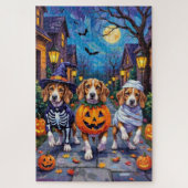 Beagle Dogs Trick-or-Treating in Halloween kostuum Legpuzzel (Verticaal)