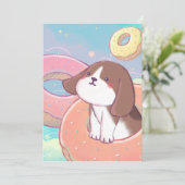 Beagle & Donuts Bedankkaart (Staand voorkant)