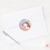 Beagle & Donuts Ronde Sticker (Envelop)