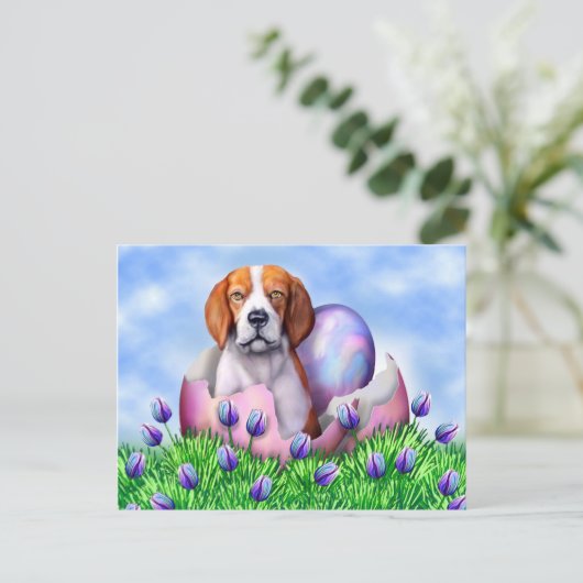 Beagle Easter Surprise Feestdagenkaart (Staand voorkant)