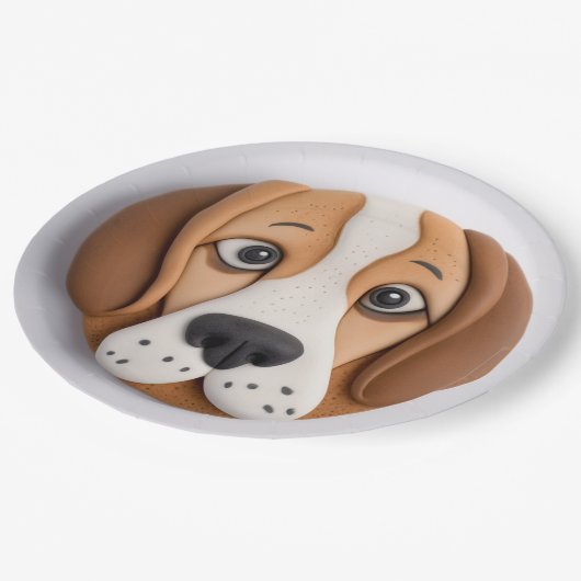 Beagle Een heerlijke cookie geïnspireerd Papieren Bordje (Gekanteld)