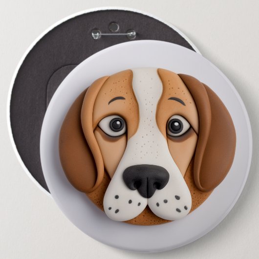 Beagle Een heerlijke cookie geïnspireerd Ronde Button 6,0 Cm (Voorkant /achterkant)
