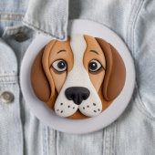 Beagle Een heerlijke cookie geïnspireerd Ronde Button 6,0 Cm (In situ)