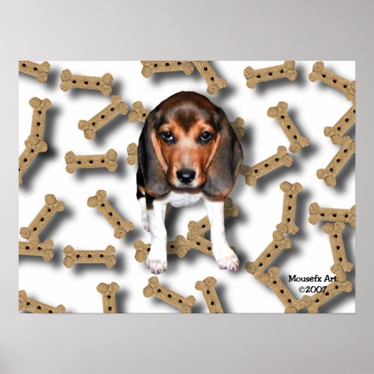 Beagle en Dog Biscuits Poster (Voorkant)