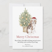 Beagle en kerstboom Pet Dog Feestdagenkaart (Voorkant)