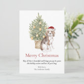 Beagle en kerstboom Pet Dog Feestdagenkaart (Staand voorkant)