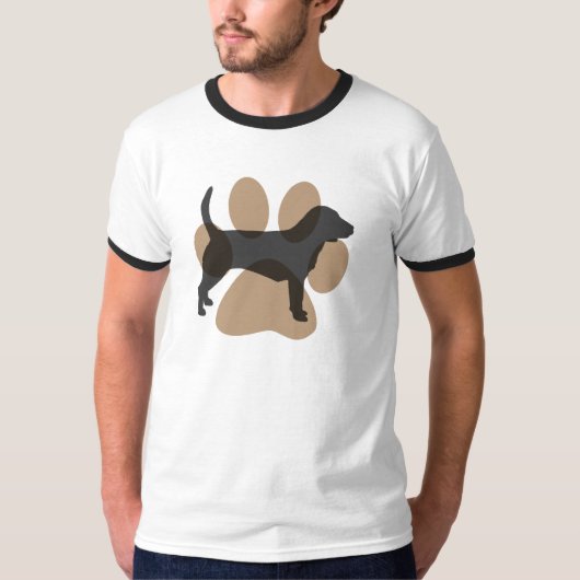 Beagle en Pawprint T-shirt (Voorkant)