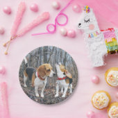 Beagle en vriend in Bossen Papier Bord (Feest)