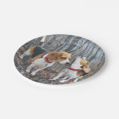Beagle en vriend in Bossen Papier Bord (Gekanteld)