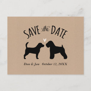 Beagle en Wheaten Wedding Bewaar de datum Aankondigingskaart