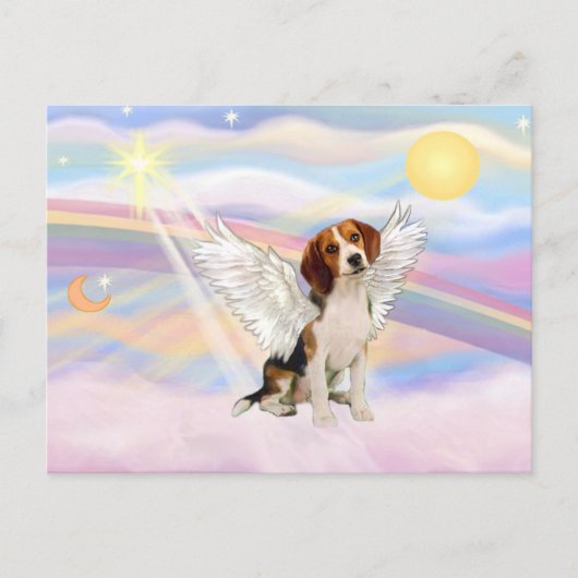 Beagle engel briefkaart (Voorkant)