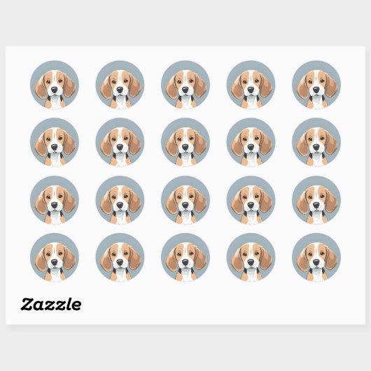 Beagle Face Sticker (Vel)