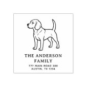 Beagle familienaam retouradres rubberstempel (Afrduk)