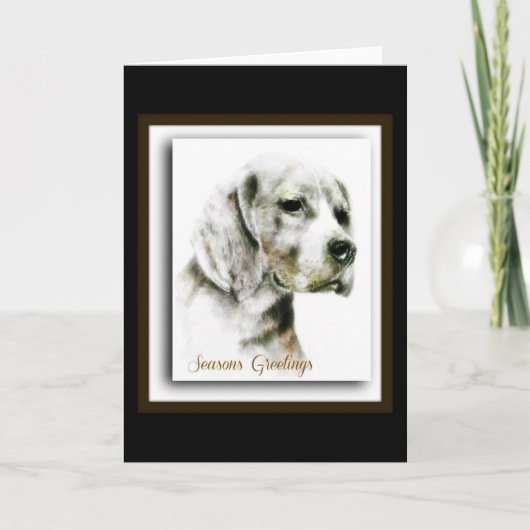 Beagle Feestdagen Kaart (Voorkant)