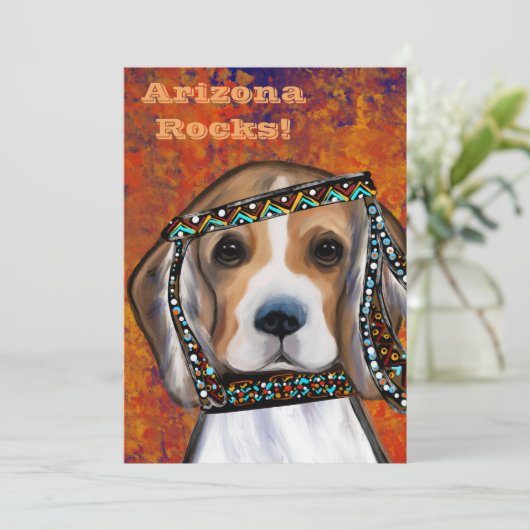 Beagle      feestdagenkaart (Staand voorkant)
