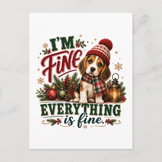 Beagle Fijn Alles Is Fijn Briefkaart (Voorkant)