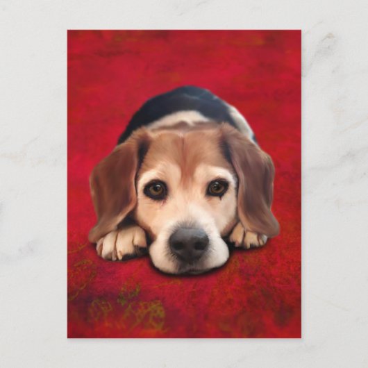 Beagle Fine Art Dog Art Painting Briefkaart (Voorkant)
