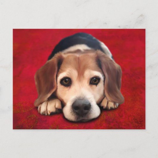Beagle Fine Art Dog Art Painting Briefkaart (Voorkant)