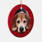 Beagle Fine Art Dog Art Painting Keramisch Ornament (Rechts)