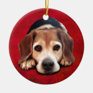Beagle Fine Art Dog Art Painting Keramisch Ornament