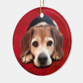 Beagle Fine Art Dog Art Painting Keramisch Ornament (Links)