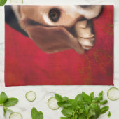 Beagle Fine Art Dog Art Painting Theedoek (Gevouwen)