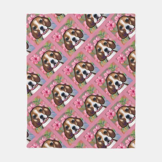 Beagle Fleece Deken (Voorkant)