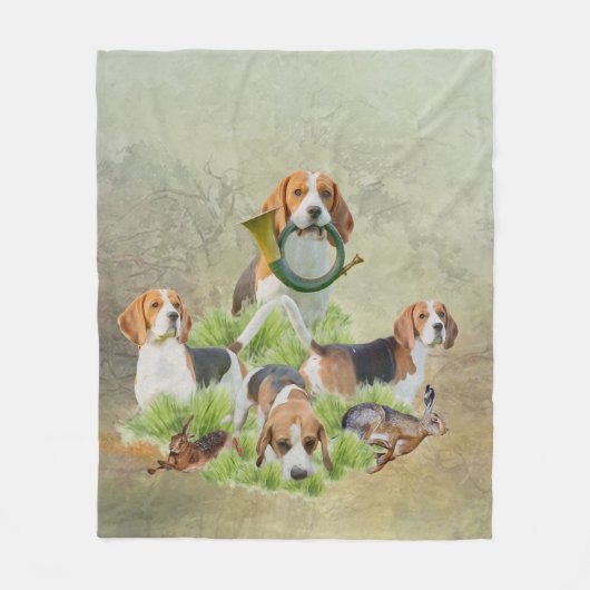 Beagle Fleece Deken (Voorkant)