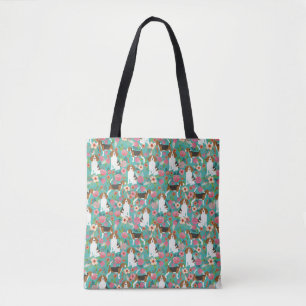 Beagle Floral Canvas tas